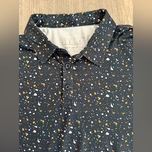 BYLT Basics Black and Orange Speckled Polo Stretch Golf Shirt